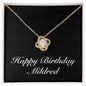 Happy Birthday Mildred v2 - 18K Yellow Gold Finish Love Knot Necklace
