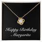 Happy Birthday Margarita v2 - 18K Yellow Gold Finish Love Knot Necklace
