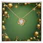 Christmas Background 042 - 18K Yellow Gold Finish Love Knot Necklace