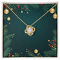 Christmas Background 045 - 18K Yellow Gold Finish Love Knot Necklace