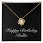 Happy Birthday Hollie v2 - 18K Yellow Gold Finish Love Knot Necklace