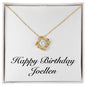 Happy Birthday Joellen - 18K Yellow Gold Finish Love Knot Necklace