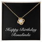Happy Birthday Rosalinda v2 - 18K Yellow Gold Finish Love Knot Necklace