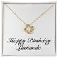Happy Birthday Lashanda - 18K Yellow Gold Finish Love Knot Necklace