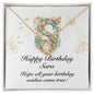 Happy Birthday Sara v01 - 18K Yellow Gold Finish Love Knot Necklace