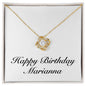 Happy Birthday Marianna - 18K Yellow Gold Finish Love Knot Necklace