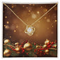 Christmas Background 057 - 18K Yellow Gold Finish Love Knot Necklace