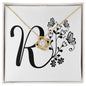 Botanical Monogram R - 18K Yellow Gold Finish Love Knot Necklace