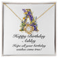 Happy Birthday Ashley v02 - 18K Yellow Gold Finish Love Knot Necklace