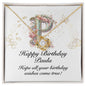 Happy Birthday Paula v01 - 18K Yellow Gold Finish Love Knot Necklace