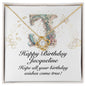 Happy Birthday Jacqueline v01 - 18K Yellow Gold Finish Love Knot Necklace