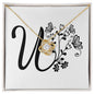 Botanical Monogram U - 18K Yellow Gold Finish Love Knot Necklace