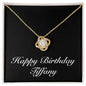 Happy Birthday Tiffany v2 - 18K Yellow Gold Finish Love Knot Necklace