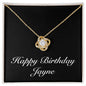 Happy Birthday Jayne v2 - 18K Yellow Gold Finish Love Knot Necklace