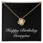 Happy Birthday Georgina v2 - 18K Yellow Gold Finish Love Knot Necklace