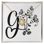 Botanical Monogram G - 18K Yellow Gold Finish Love Knot Necklace