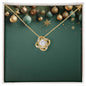 Christmas Background 037 - 18K Yellow Gold Finish Love Knot Necklace