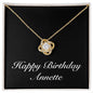 Happy Birthday Annette v2 - 18K Yellow Gold Finish Love Knot Necklace