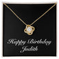 Happy Birthday Judith v2 - 18K Yellow Gold Finish Love Knot Necklace