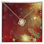 Christmas Background 098 - 18K Yellow Gold Finish Love Knot Necklace