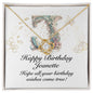 Happy Birthday Jeanette v01 - 18K Yellow Gold Finish Love Knot Necklace