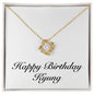 Happy Birthday Kyung - 18K Yellow Gold Finish Love Knot Necklace