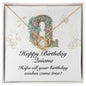 Happy Birthday Quiana v01 - 18K Yellow Gold Finish Love Knot Necklace