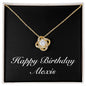 Happy Birthday Alexis v2 - 18K Yellow Gold Finish Love Knot Necklace