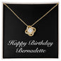 Happy Birthday Bernadette v2 - 18K Yellow Gold Finish Love Knot Necklace