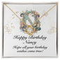 Happy Birthday Nancy v01 - 18K Yellow Gold Finish Love Knot Necklace