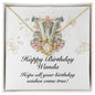 Happy Birthday Wanda v01 - 18K Yellow Gold Finish Love Knot Necklace