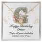 Happy Birthday Grace v01 - 18K Yellow Gold Finish Love Knot Necklace
