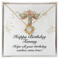 Happy Birthday Tammy v01 - 18K Yellow Gold Finish Love Knot Necklace