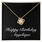Happy Birthday Angelique v2 - 18K Yellow Gold Finish Love Knot Necklace