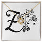Botanical Monogram Z - 18K Yellow Gold Finish Love Knot Necklace