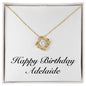 Happy Birthday Adelaide - 18K Yellow Gold Finish Love Knot Necklace