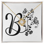 Botanical Monogram B - 18K Yellow Gold Finish Love Knot Necklace