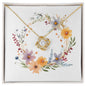 Boho Flowers Wreath Watercolor 10 - 18K Yellow Gold Finish Love Knot Necklace