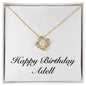 Happy Birthday Adell - 18K Yellow Gold Finish Love Knot Necklace