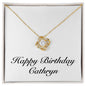 Happy Birthday Cathryn - 18K Yellow Gold Finish Love Knot Necklace