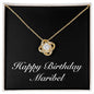 Happy Birthday Maribel v2 - 18K Yellow Gold Finish Love Knot Necklace