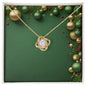 Christmas Background 027 - 18K Yellow Gold Finish Love Knot Necklace