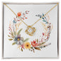Boho Flowers Wreath Watercolor 17 - 18K Yellow Gold Finish Love Knot Necklace