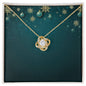 Christmas Background 017 - 18K Yellow Gold Finish Love Knot Necklace