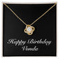 Happy Birthday Vonda v2 - 18K Yellow Gold Finish Love Knot Necklace