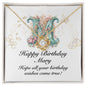 Happy Birthday Mary v01 - 18K Yellow Gold Finish Love Knot Necklace