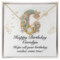 Happy Birthday Carolyn v01 - 18K Yellow Gold Finish Love Knot Necklace