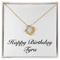 Happy Birthday Tyra - 18K Yellow Gold Finish Love Knot Necklace