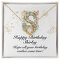 Happy Birthday Shirley v01 - 18K Yellow Gold Finish Love Knot Necklace