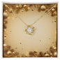 Christmas Background 052 - 18K Yellow Gold Finish Love Knot Necklace